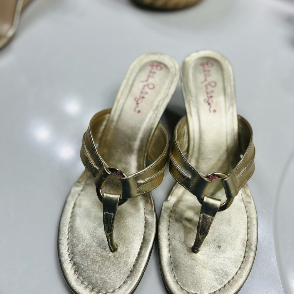 Lilly  Pulitzer Metallic Gold Sandals